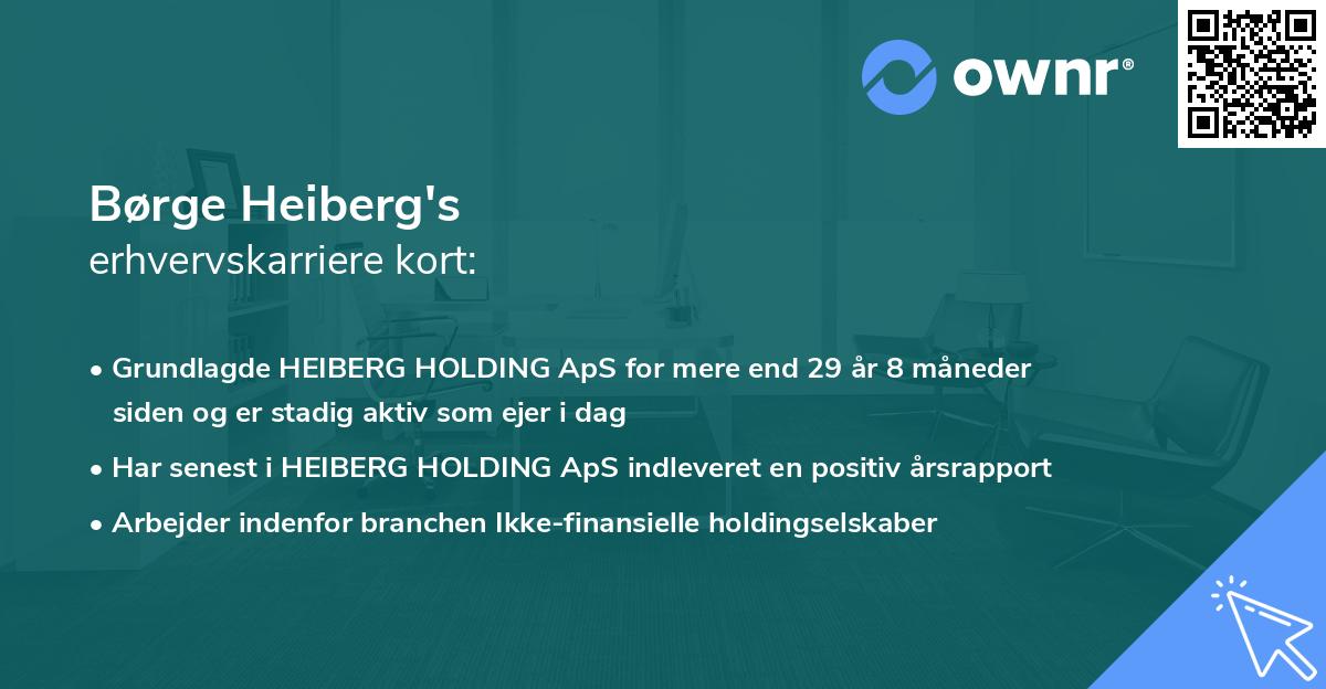 Børge Heiberg's erhvervskarriere kort