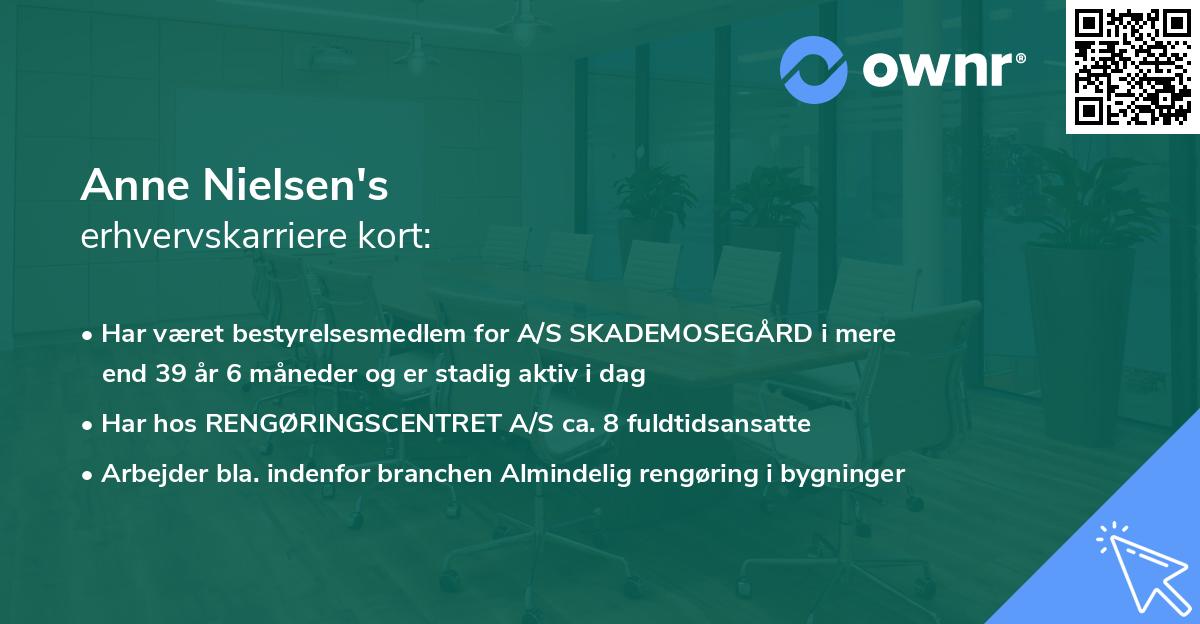 Anne Nielsen's erhvervskarriere kort