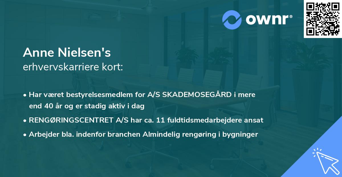 Anne Nielsen's erhvervskarriere kort