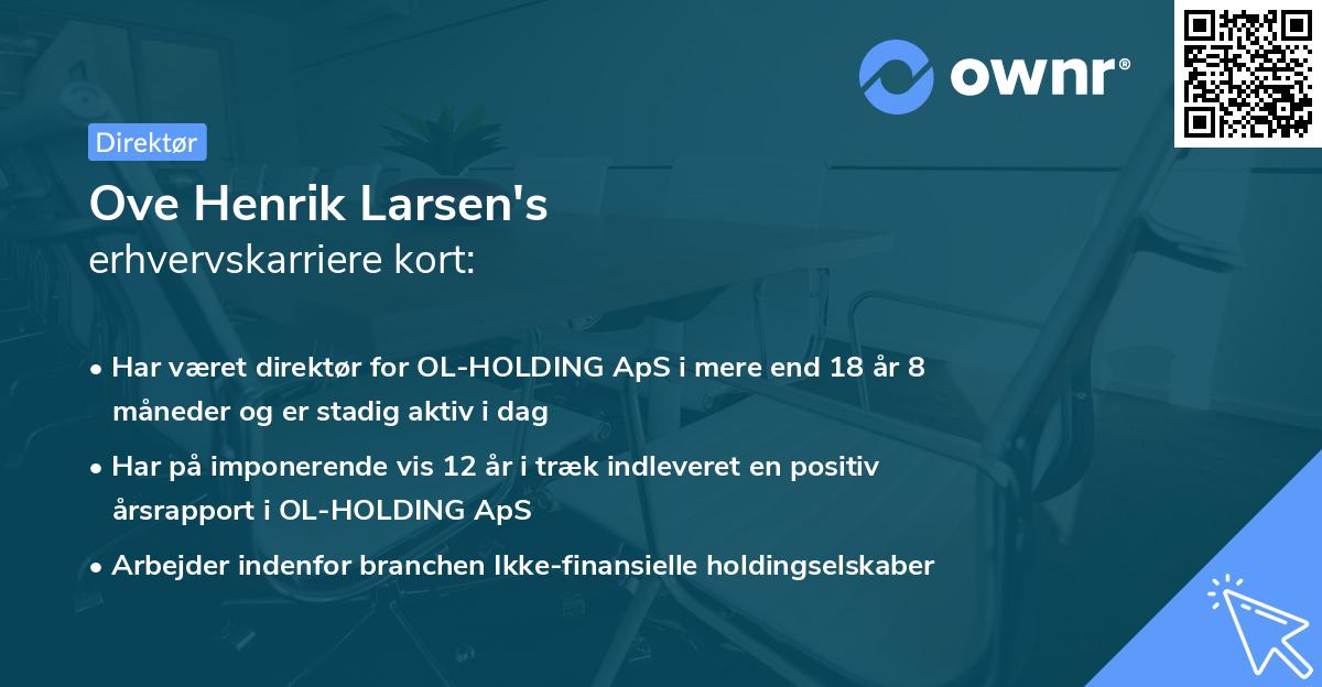 Ove Henrik Larsen's erhvervskarriere kort