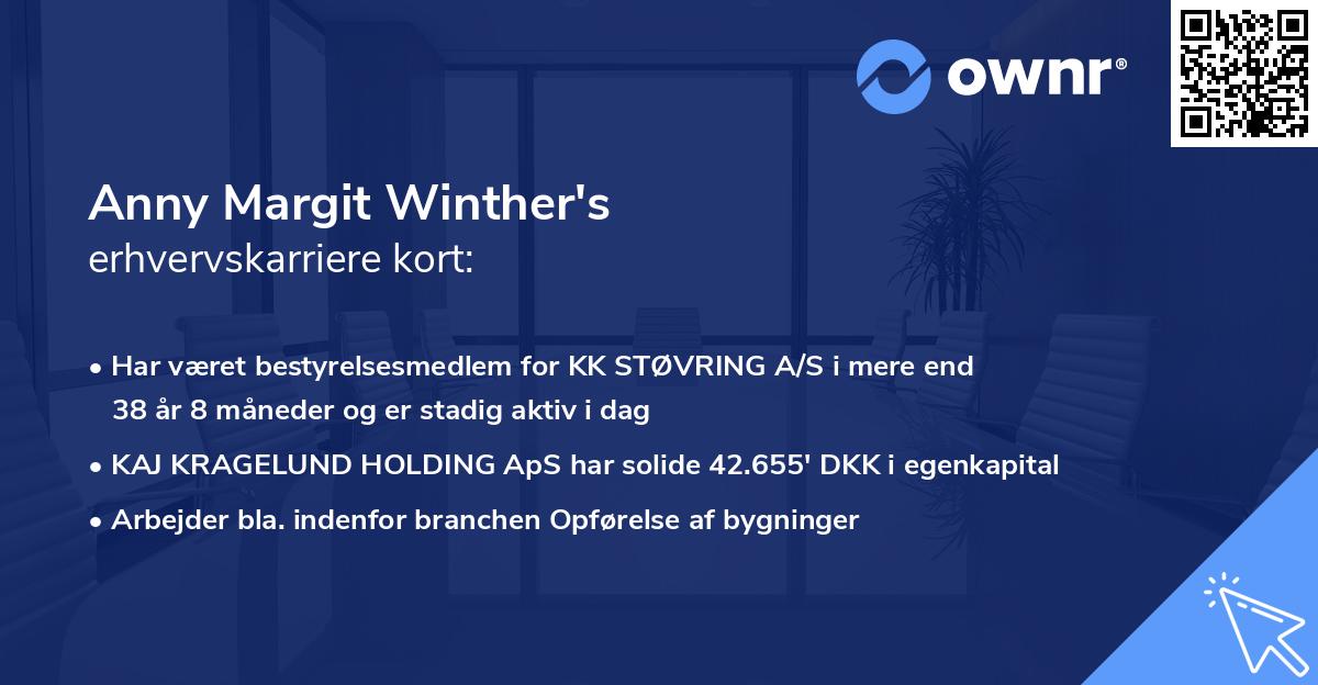 Anny Margit Winther's erhvervskarriere kort