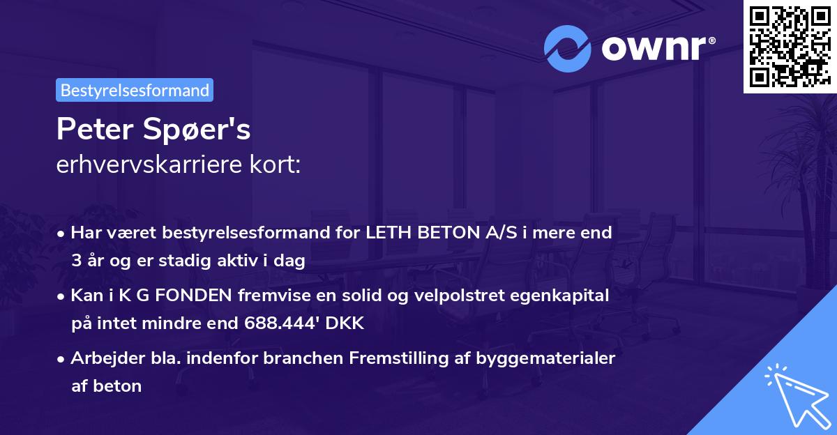 Peter Spøer's erhvervskarriere kort