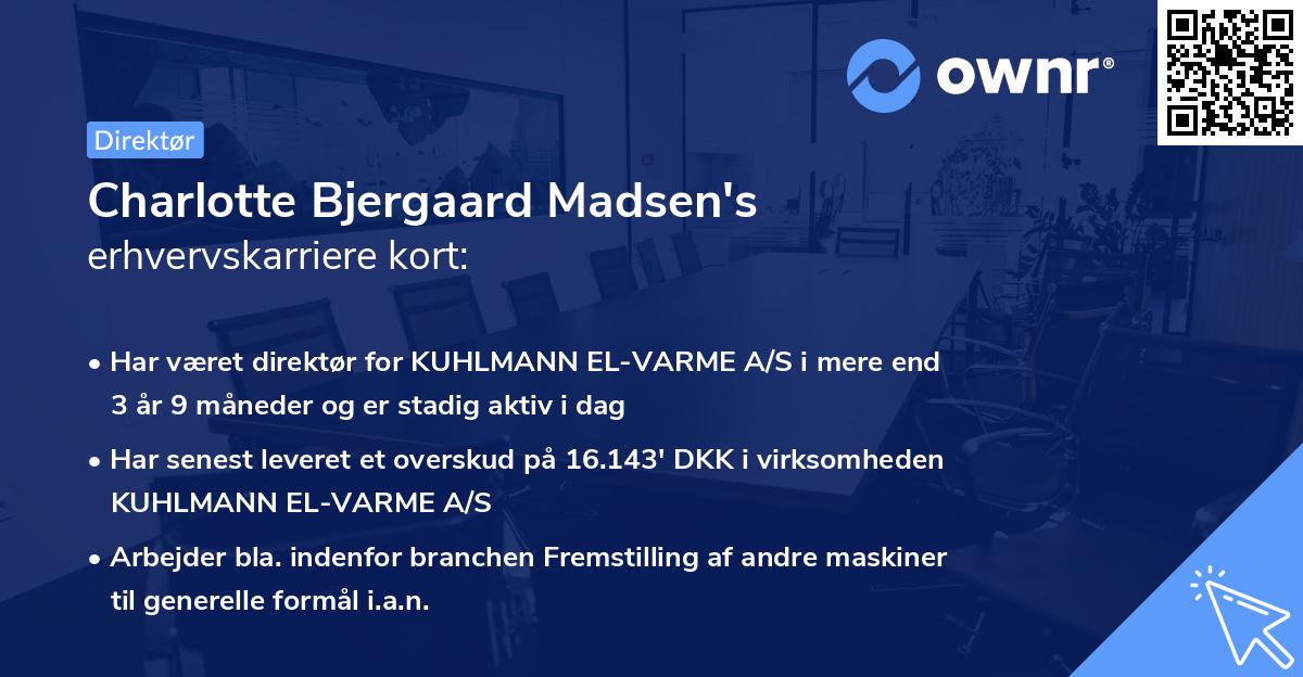Charlotte Bjergaard Madsen's erhvervskarriere kort