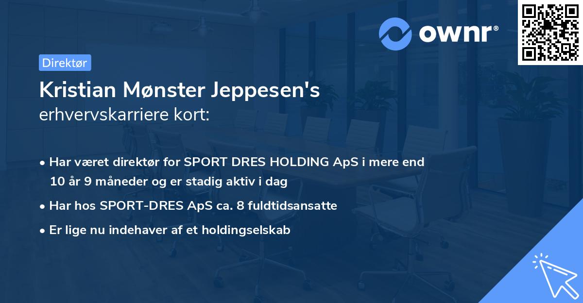 Kristian Mønster Jeppesen's erhvervskarriere kort