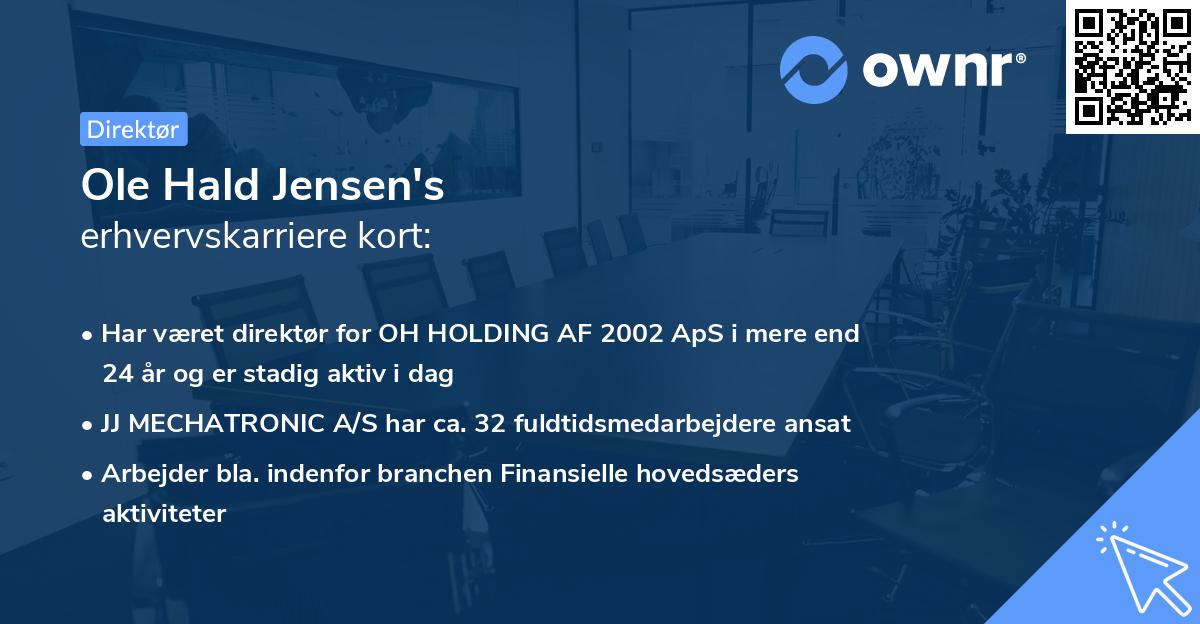 Ole Hald Jensen's erhvervskarriere kort