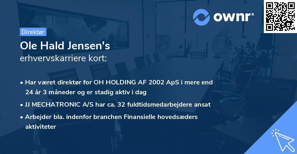 Ole Hald Jensen's erhvervskarriere kort
