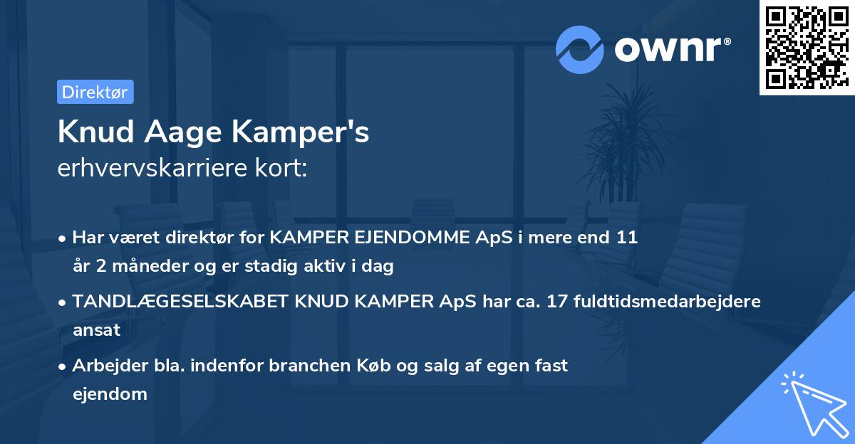 Knud Aage Kamper's erhvervskarriere kort