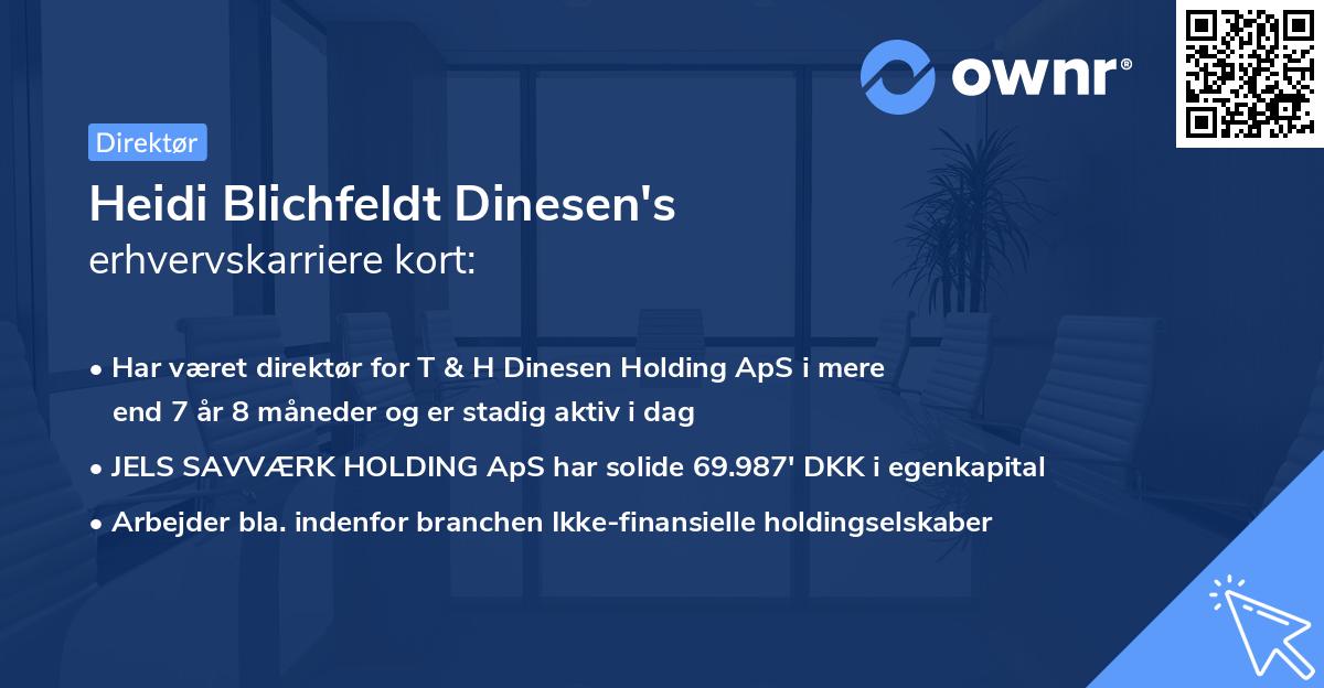 Heidi Blichfeldt Dinesen's erhvervskarriere kort