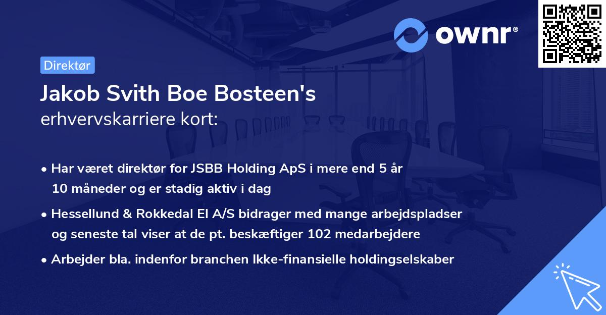 Jakob Svith Boe Bosteen's erhvervskarriere kort