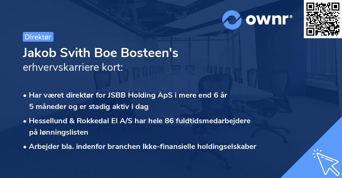 Jakob Svith Boe Bosteen's erhvervskarriere kort