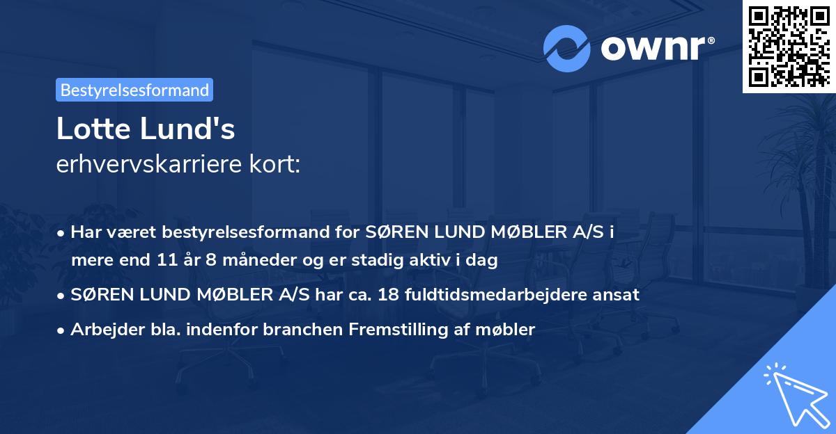 Lotte Lund's erhvervskarriere kort