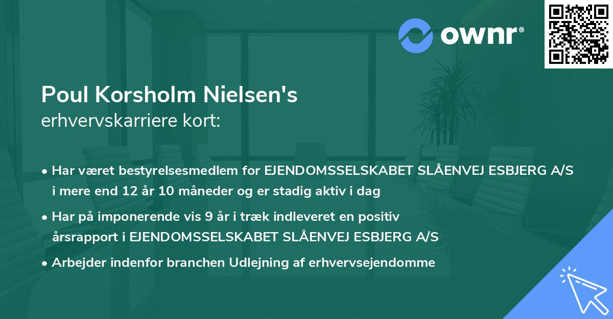 Poul Korsholm Nielsen's erhvervskarriere kort
