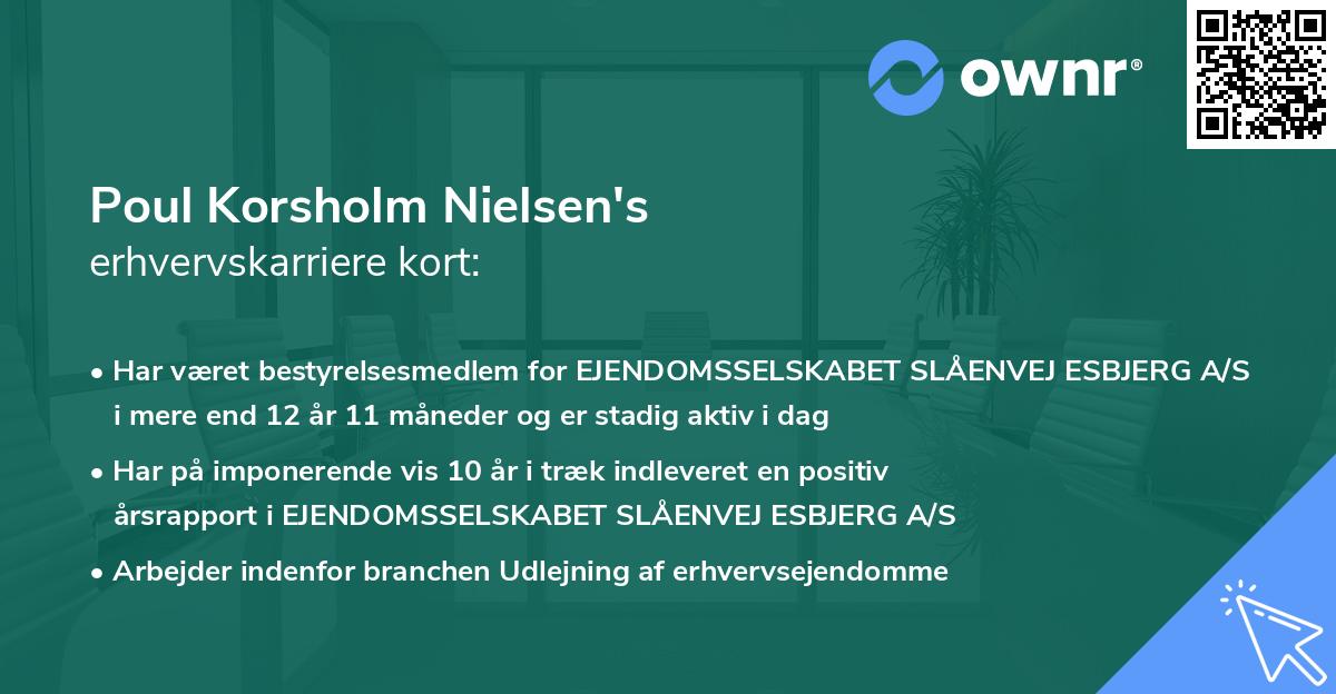 Poul Korsholm Nielsen's erhvervskarriere kort