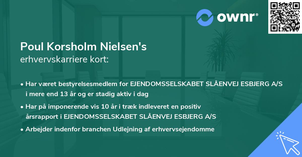 Poul Korsholm Nielsen's erhvervskarriere kort
