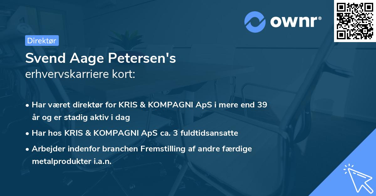 Svend Aage Petersen's erhvervskarriere kort