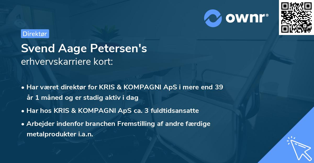 Svend Aage Petersen's erhvervskarriere kort