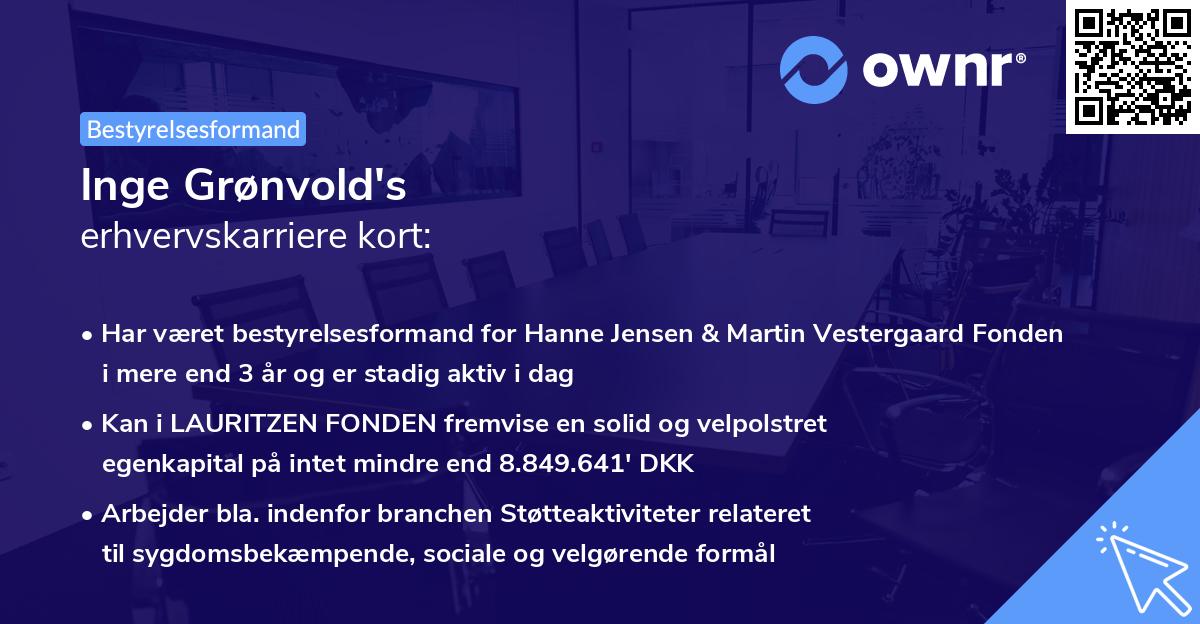 Inge Grønvold's erhvervskarriere kort