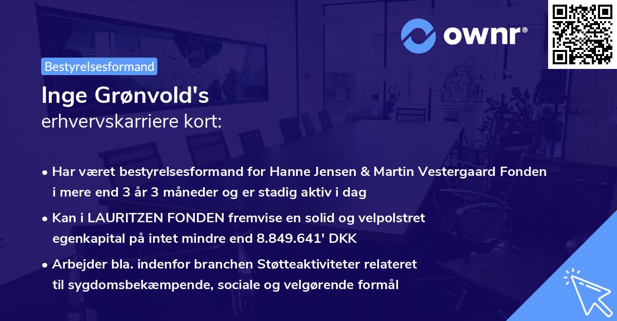 Inge Grønvold's erhvervskarriere kort