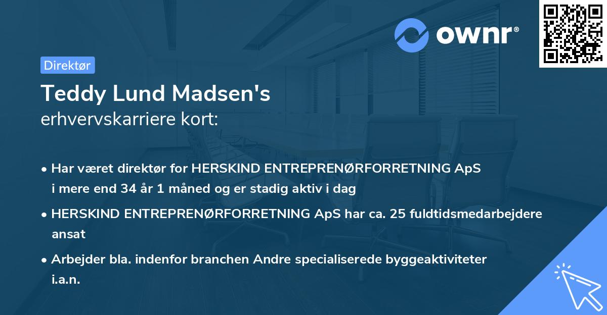 Teddy Lund Madsen's erhvervskarriere kort