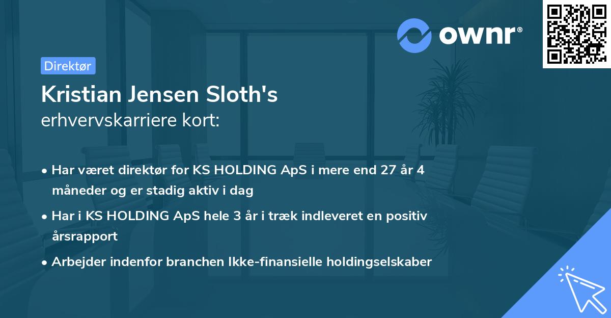 Kristian Jensen Sloth's erhvervskarriere kort