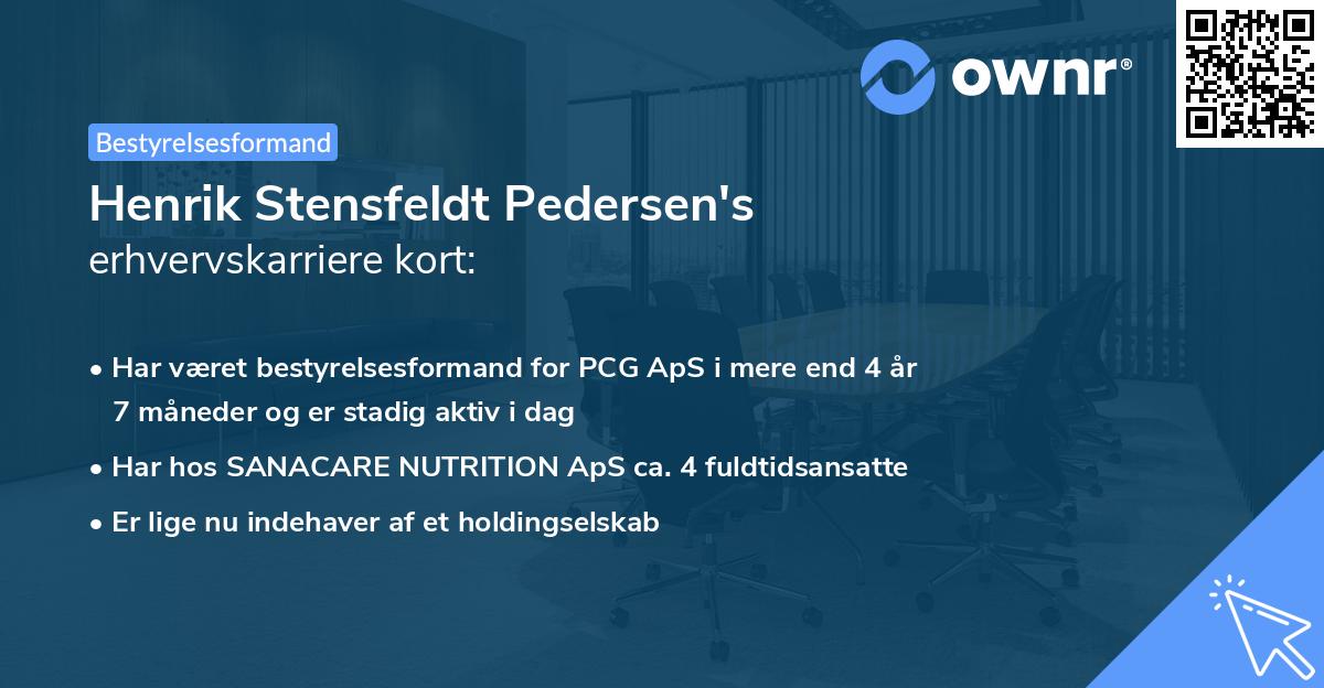 Henrik Stensfeldt Pedersen's erhvervskarriere kort