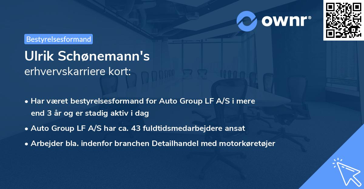 Ulrik Schønemann's erhvervskarriere kort