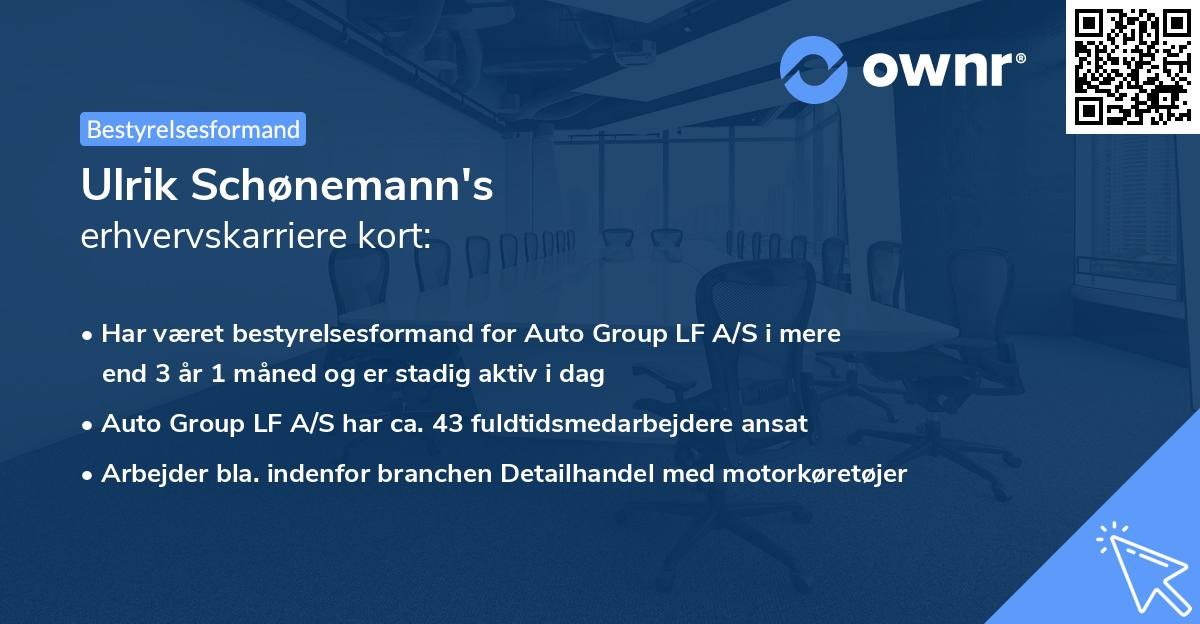 Ulrik Schønemann's erhvervskarriere kort