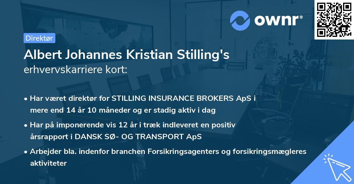 Albert Johannes Kristian Stilling's erhvervskarriere kort