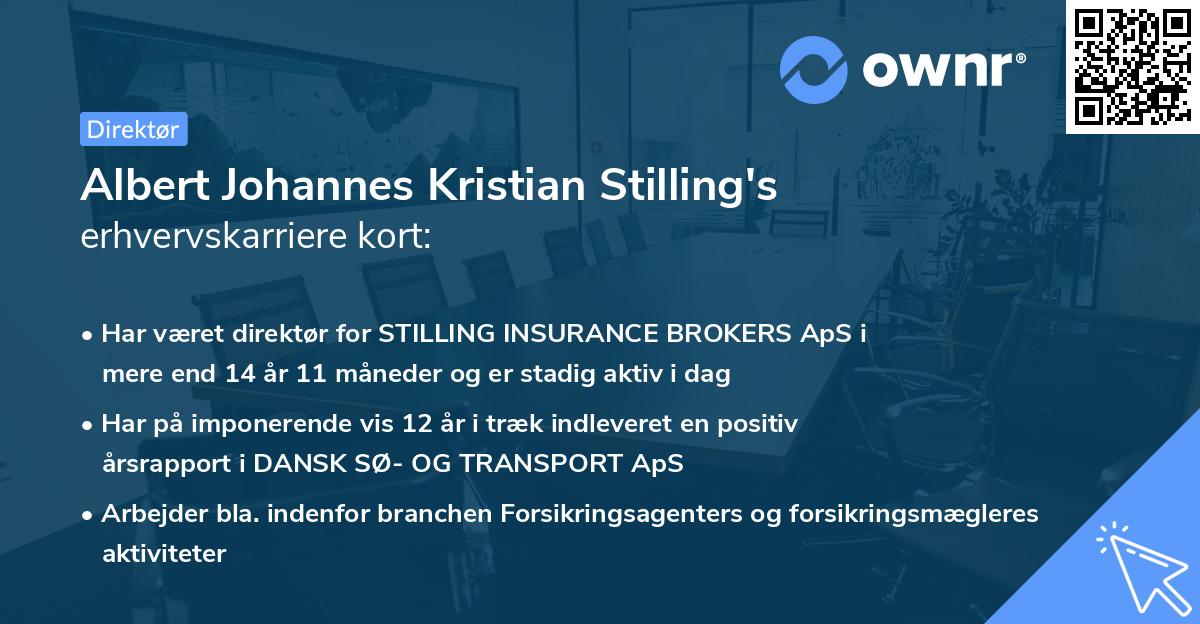 Albert Johannes Kristian Stilling's erhvervskarriere kort