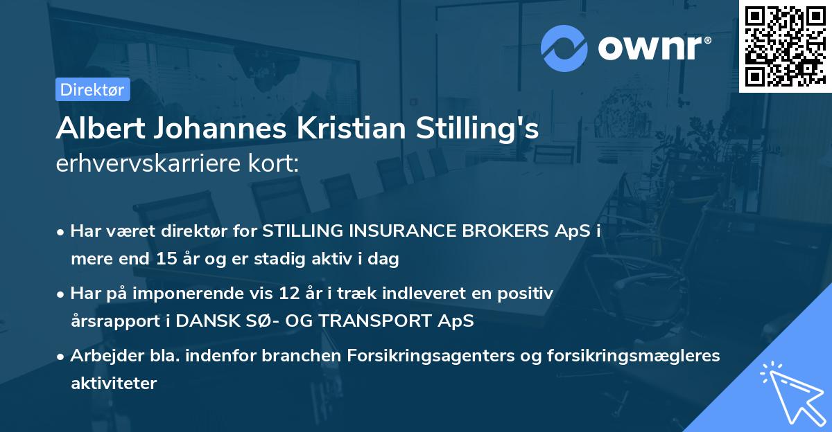 Albert Johannes Kristian Stilling's erhvervskarriere kort
