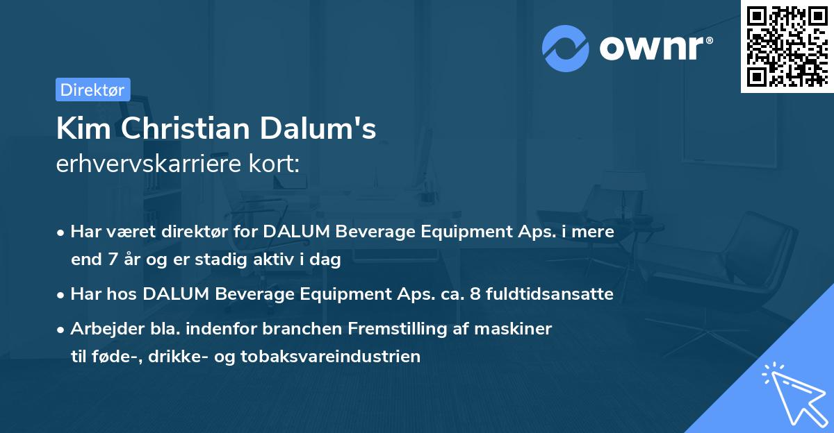 Kim Christian Dalum's erhvervskarriere kort