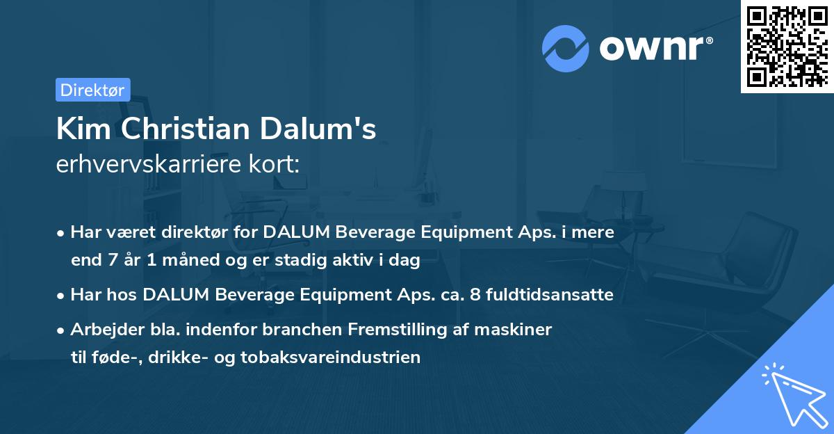 Kim Christian Dalum's erhvervskarriere kort