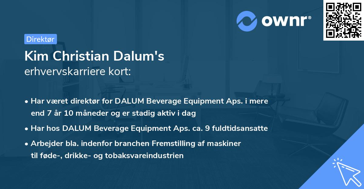 Kim Christian Dalum's erhvervskarriere kort