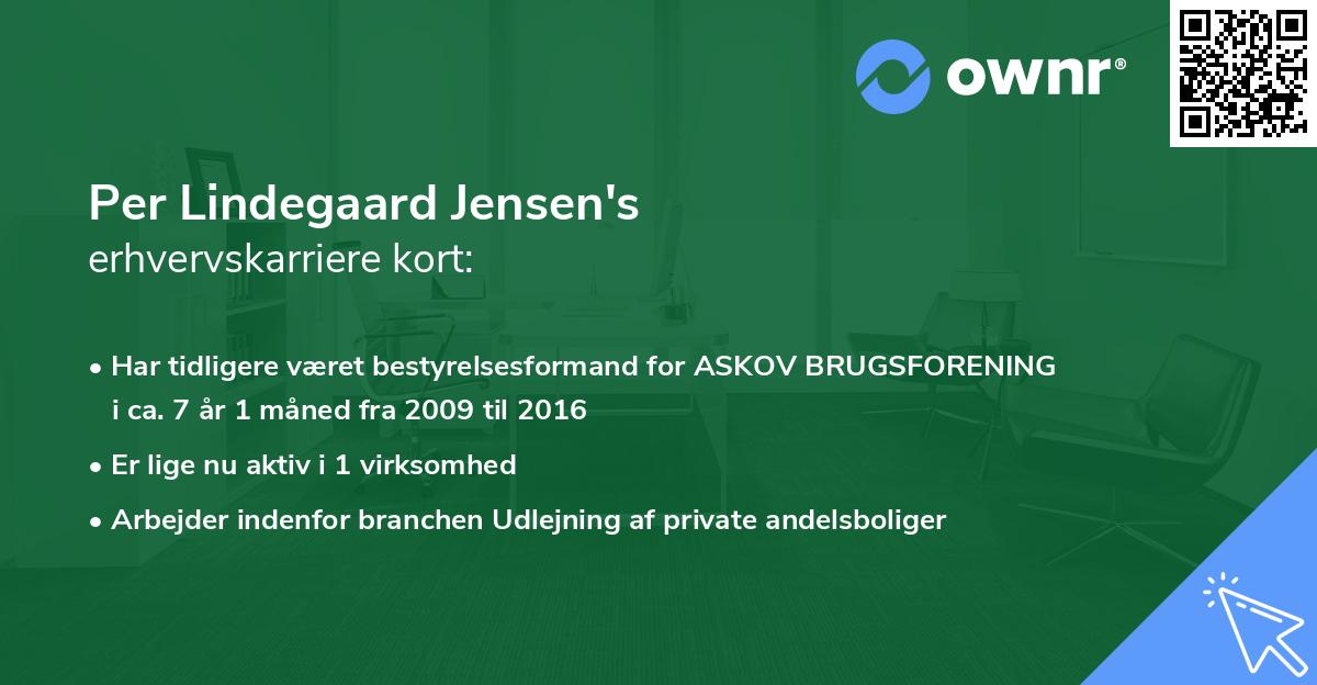 Per Lindegaard Jensen's erhvervskarriere kort