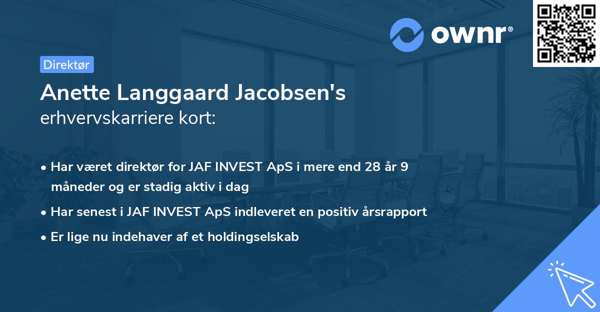 Anette Langgaard Jacobsen's erhvervskarriere kort