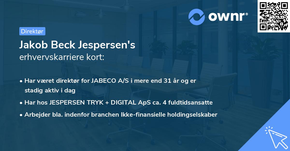 Jakob Beck Jespersen's erhvervskarriere kort