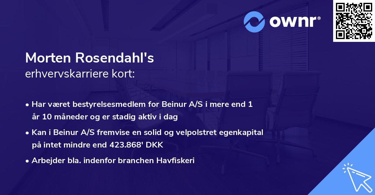 Morten Rosendahl's erhvervskarriere kort