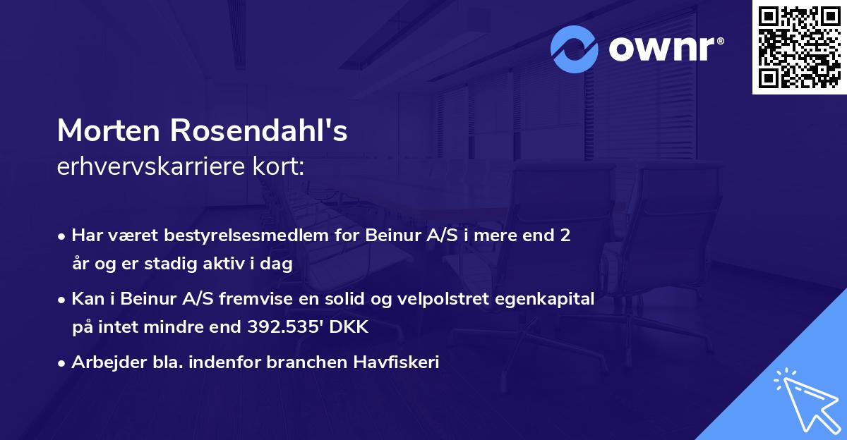 Morten Rosendahl's erhvervskarriere kort