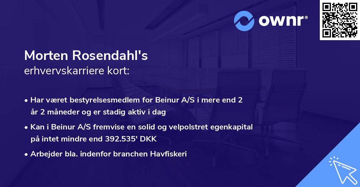 Morten Rosendahl's erhvervskarriere kort