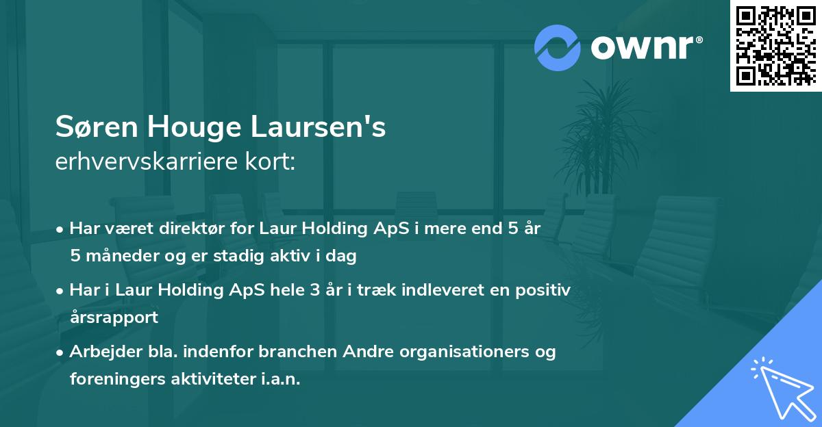 Søren Houge Laursen's erhvervskarriere kort