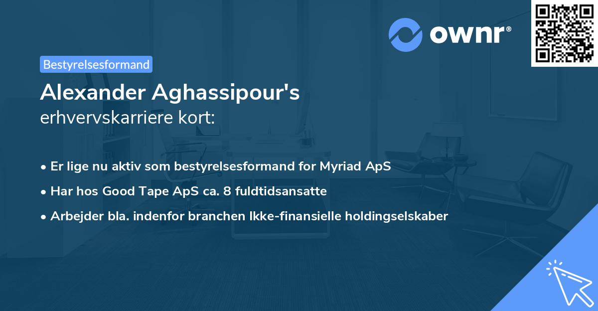 Alexander Aghassipour's erhvervskarriere kort