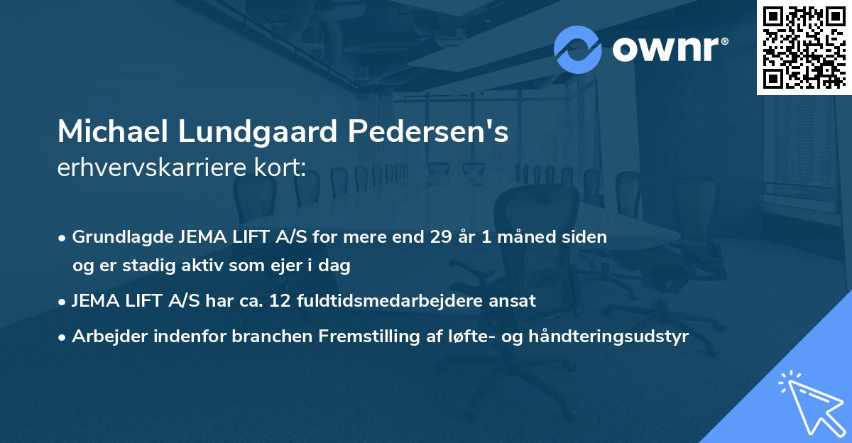 Michael Lundgaard Pedersen's erhvervskarriere kort
