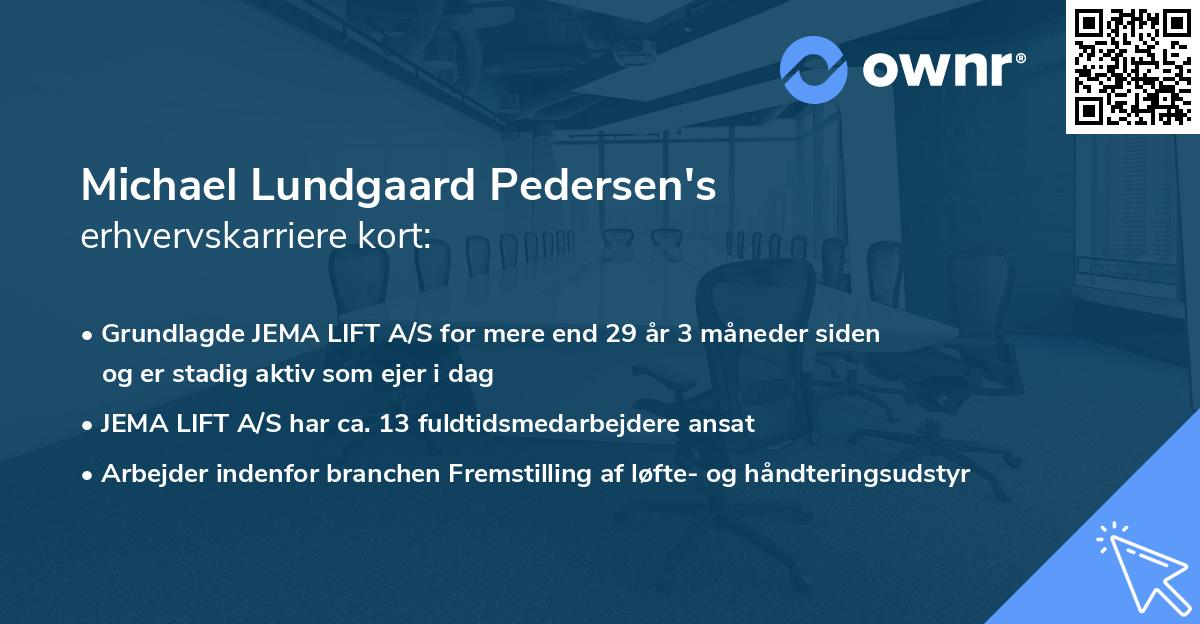 Michael Lundgaard Pedersen's erhvervskarriere kort