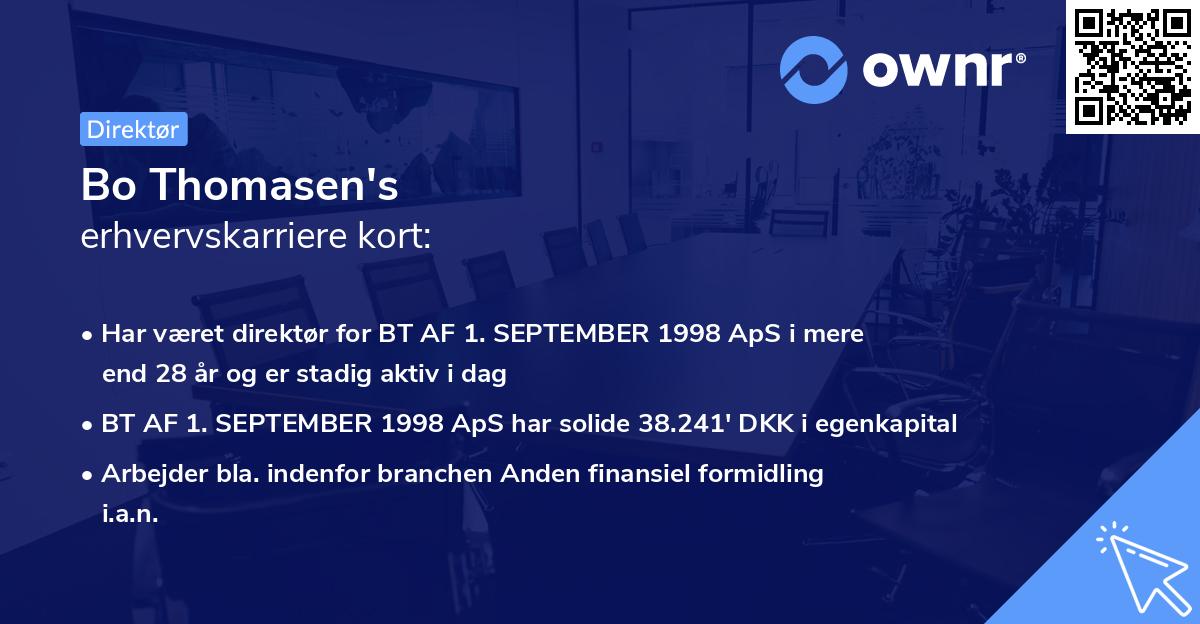 Bo Thomasen's erhvervskarriere kort