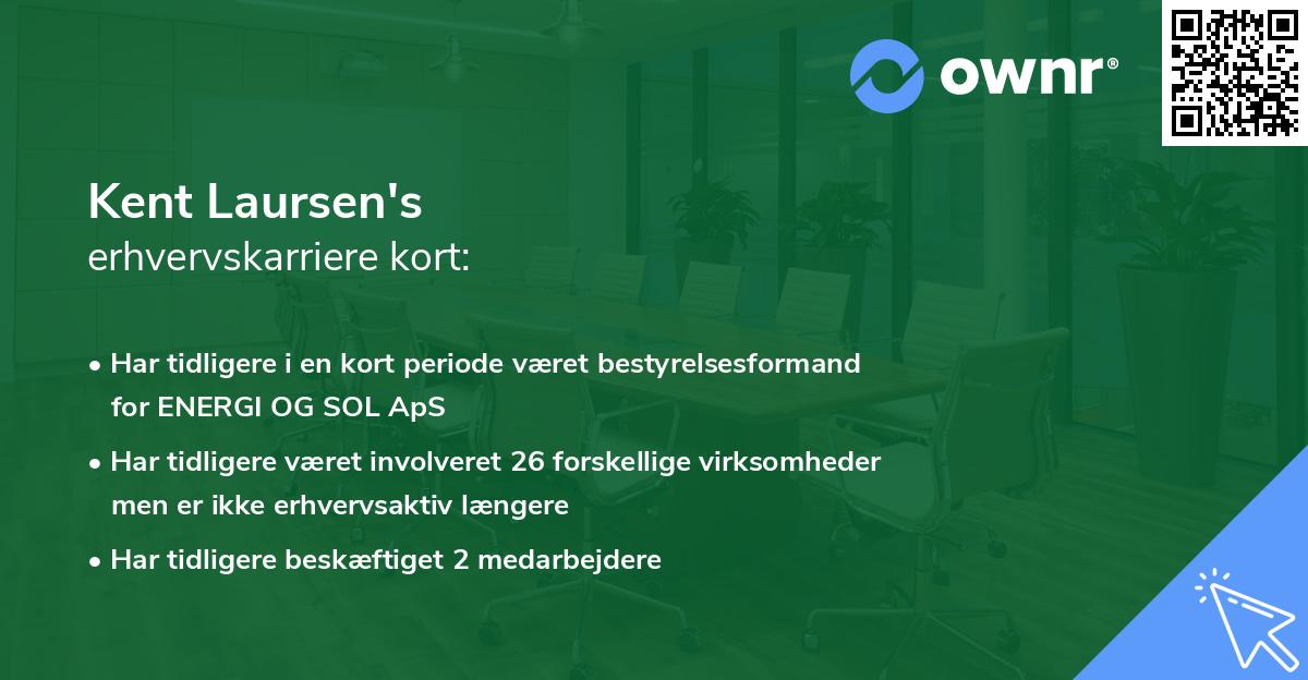 Kent Laursen's erhvervskarriere kort