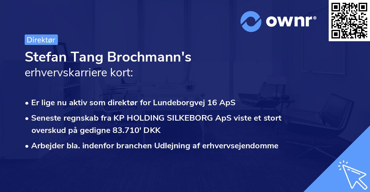 Stefan Tang Brochmann's erhvervskarriere kort