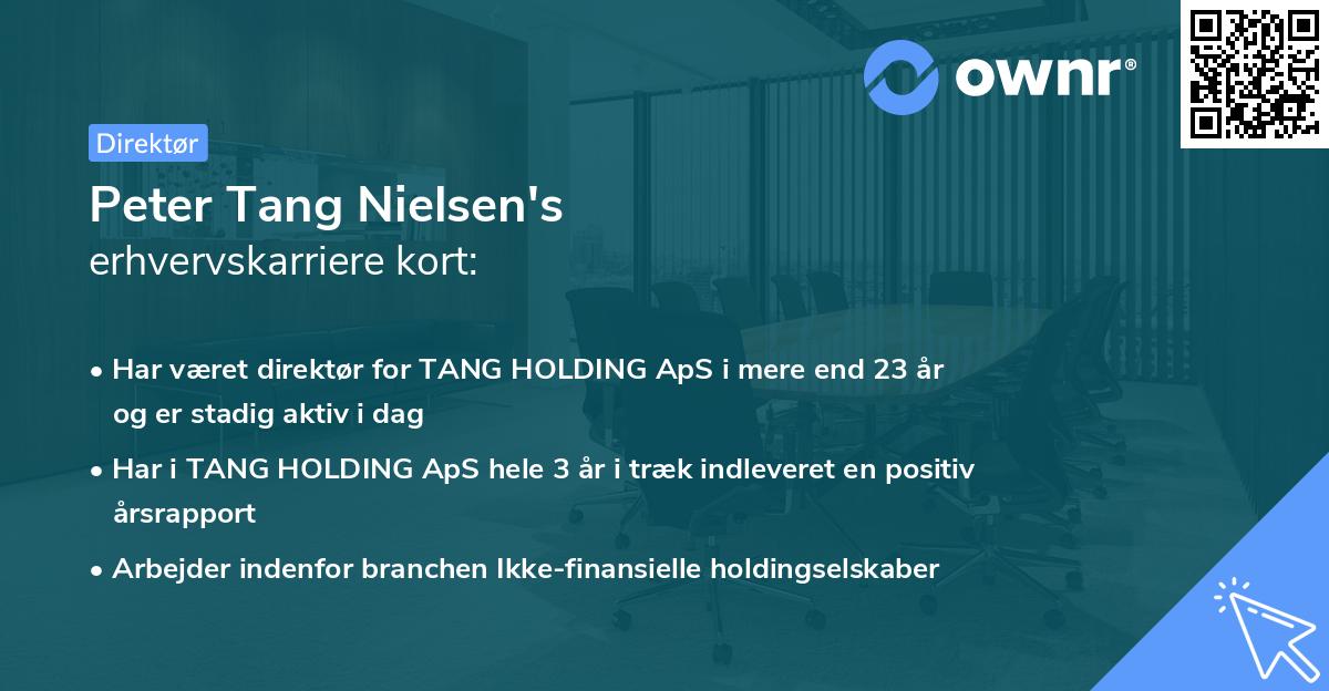 Peter Tang Nielsen's erhvervskarriere kort