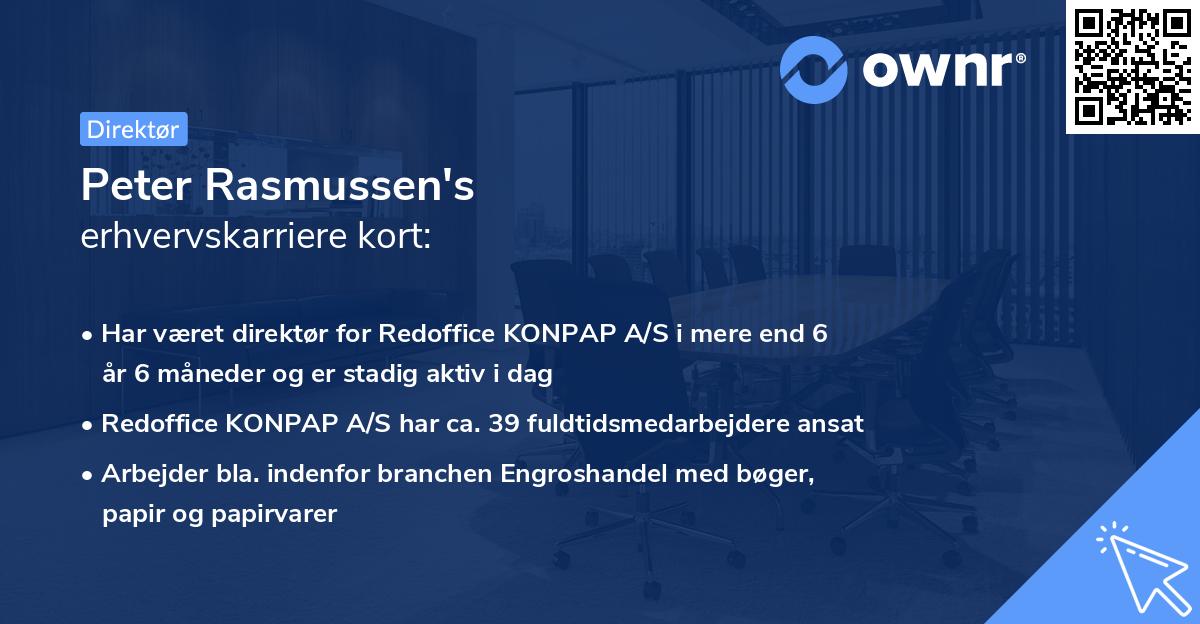 Peter Rasmussen's erhvervskarriere kort