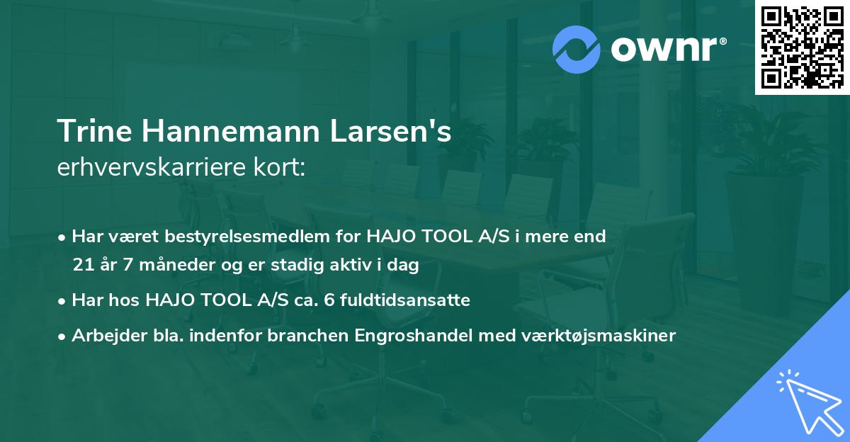 Trine Hannemann Larsen's erhvervskarriere kort
