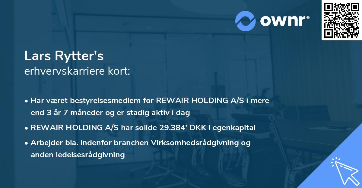 Lars Rytter's erhvervskarriere kort